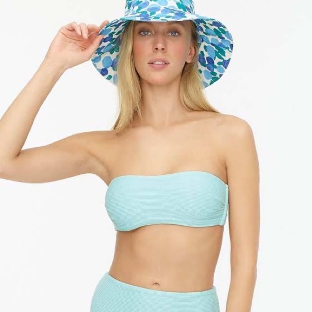 NWT J. Crew bandeau bikini top in soft aqua